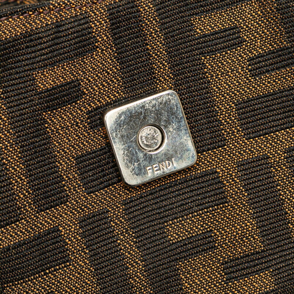 Fendi Zucca Croissant Handbag Brown Canvas Leather - Picture 7 of 8